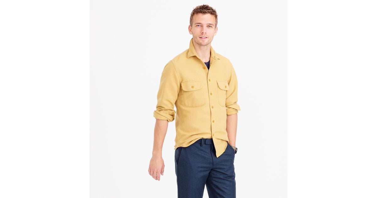 J.Crew Leather Heavyweight Chamois Shirt for Men Lyst